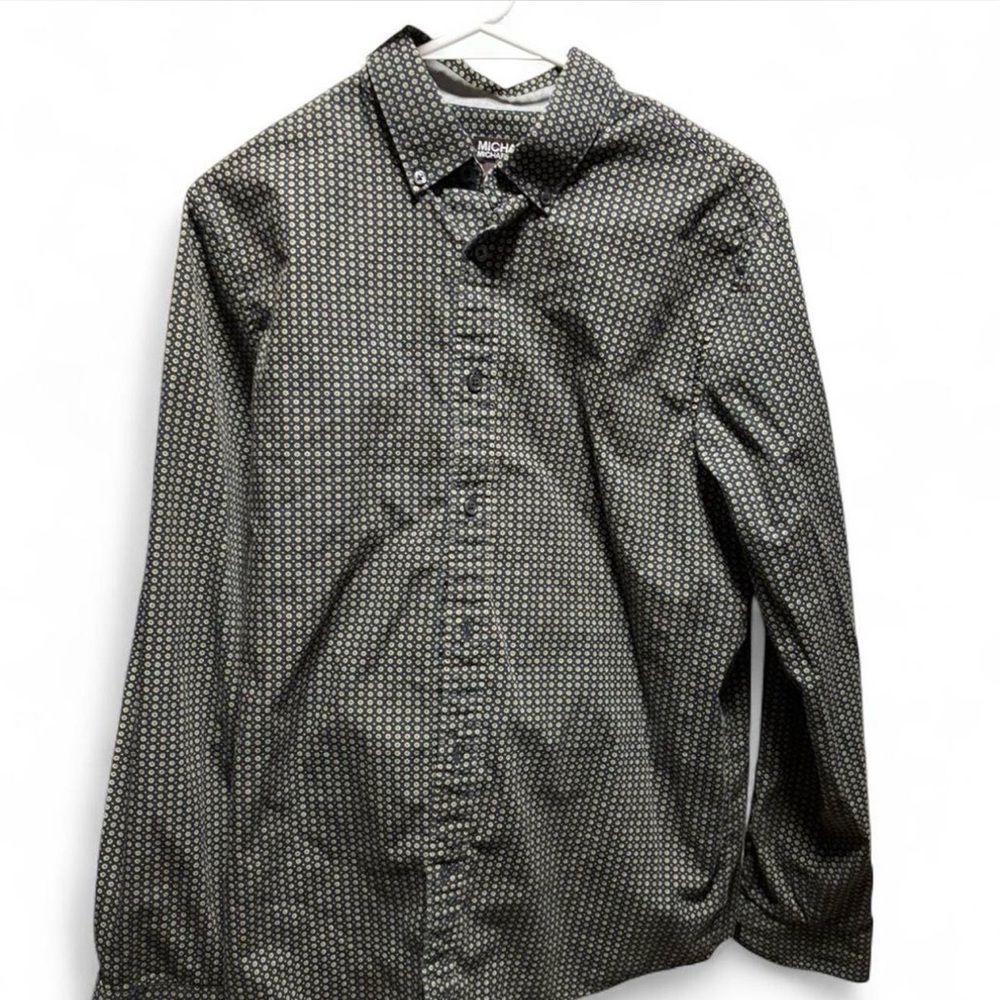 Michael Kors Navy Blue Patterned Men's Shirt